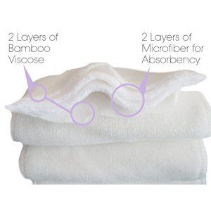 Reusable Bamboo Inserts Cloth Diaper Liner - Lot of 10 - Nora's Nursery